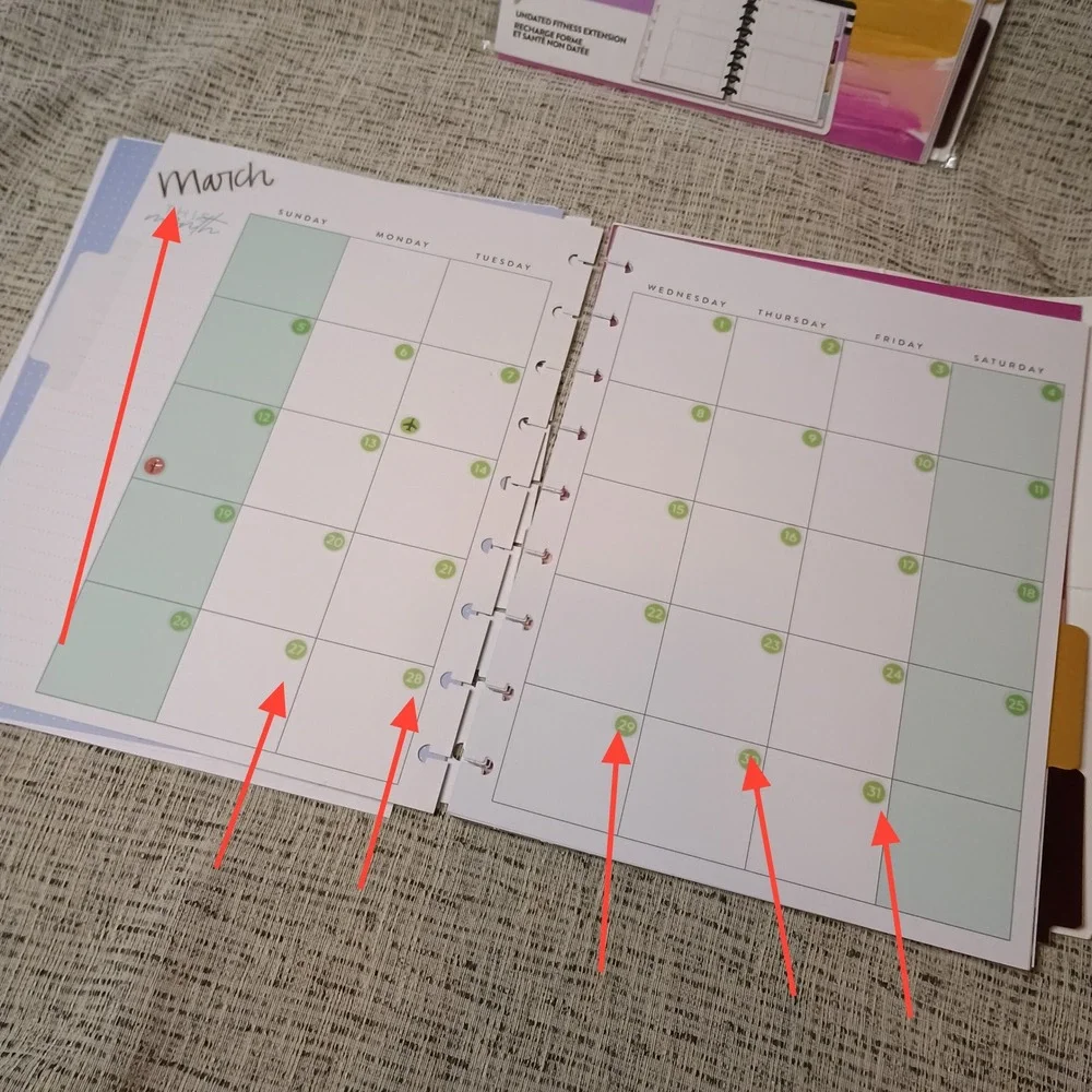 **READ** Happy Planner Undated Fitness Extension Pack Bundle with Sticker Book